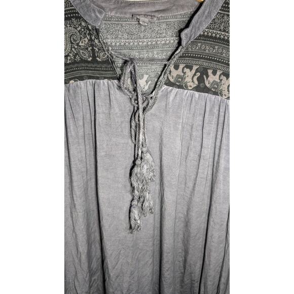POL Womens Flutter Sleeve Relaxed Fit Blouse Sz S Tassels Grunge Whimsigoth boho - Picture 3 of 6